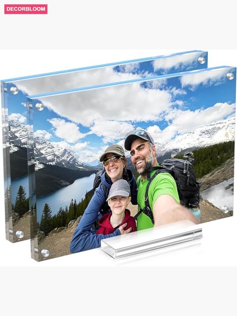 5x7 Acrylic Magnetic Frames 2-Pack, Double-Sided Freestanding Floating Frame